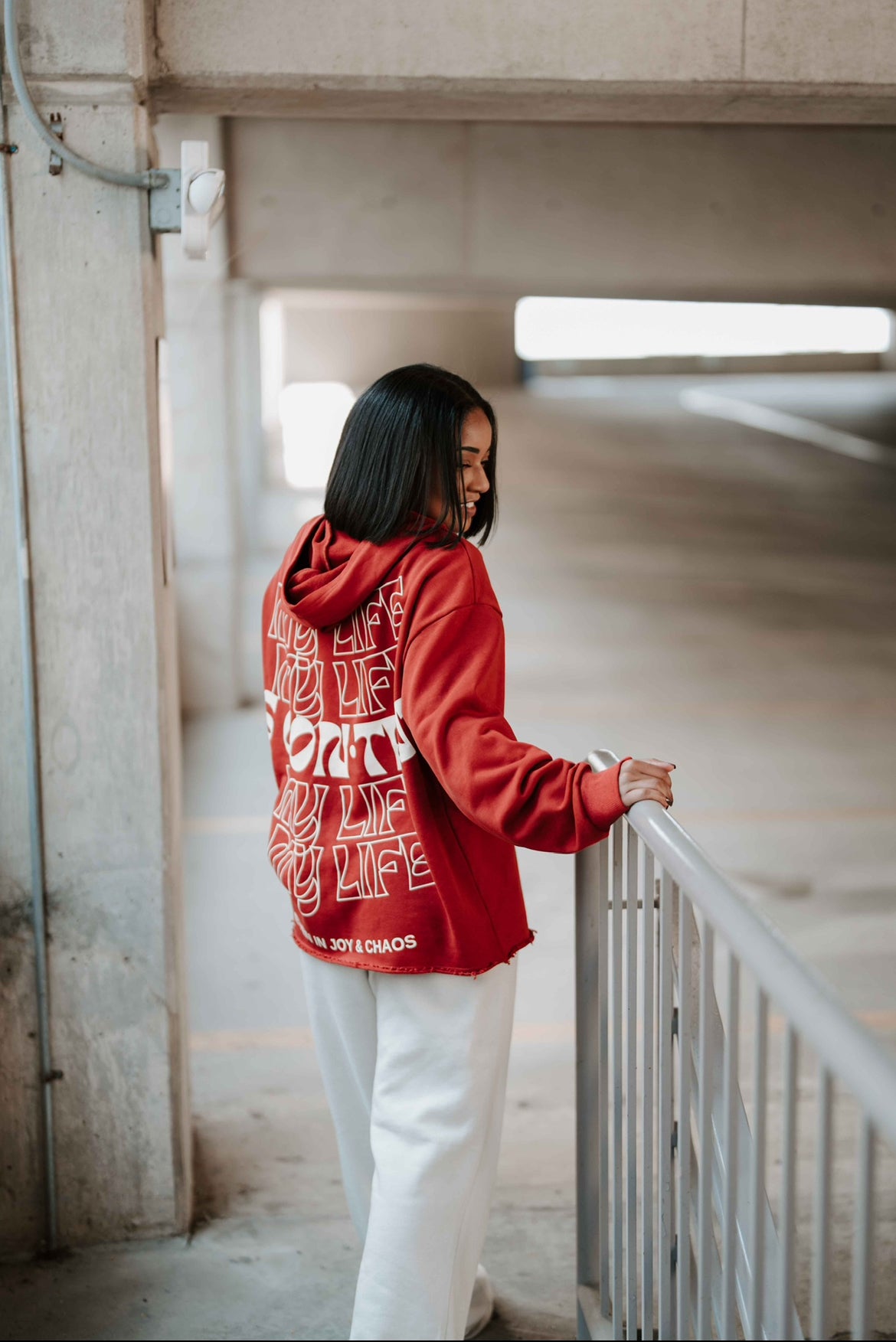 "MY LIFE IS CON·TENT" Unisex Christian Hoodie - Red